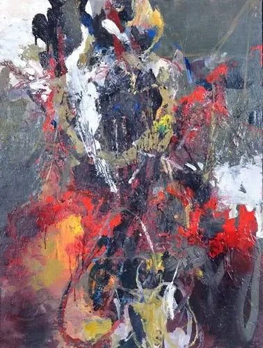 Things Are Going II' est une œuvre en technique mixte sur toile, mesurant 40x30″ (101,60x76,20 cm). Jean-Pierre Lafrance y explore les mouvements et la dynamique des formes.