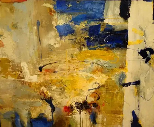 Eau #05-37' est une œuvre en technique mixte sur panneau, signée Jean-Pierre Lafrance. Avec ses dimensions de 48x60″ (121.92x152.40 cm), cette pièce illustre les interactions fluides entre couleur et matière.