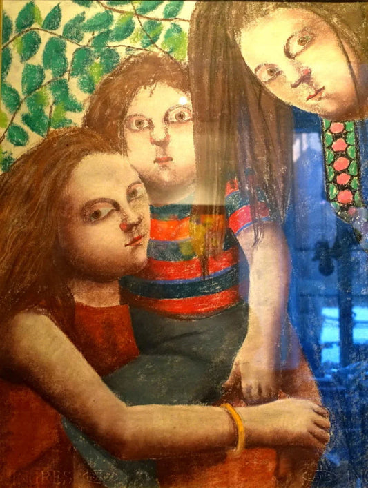 Louise Scott - Three Friends / Pastel/Paper, 24×19 in // 60.96×48.26 cm