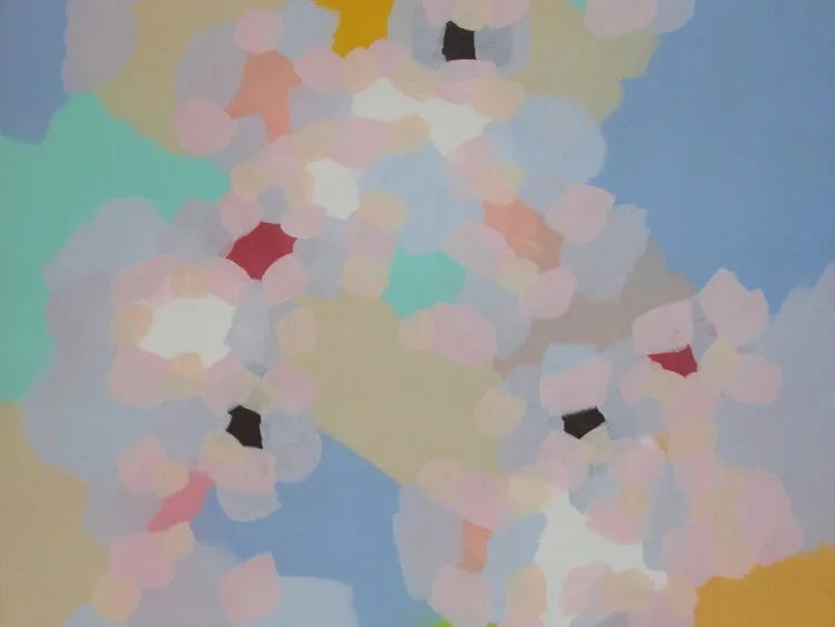 Découvrez l'œuvre 'Les Sentiers de l’Aube' de Marcel Barbeau, réalisée en acrylique sur toile en 1984. Dimensions : 48 x 40 pouces. Une œuvre vibrante et pleine de promesses.