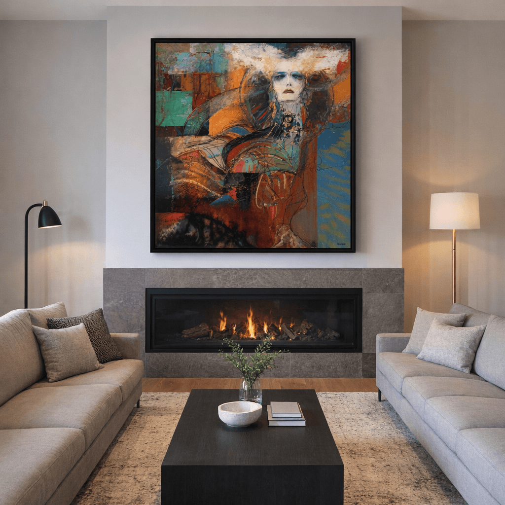 Dominic Besner, Mascaronne de Gris Règne 36x36 po / 91,44×91,44 cm