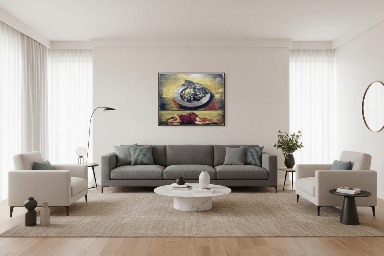 Jacques Payette, Couché près des Fruits 24×30 po / 60,96×76,20 cm