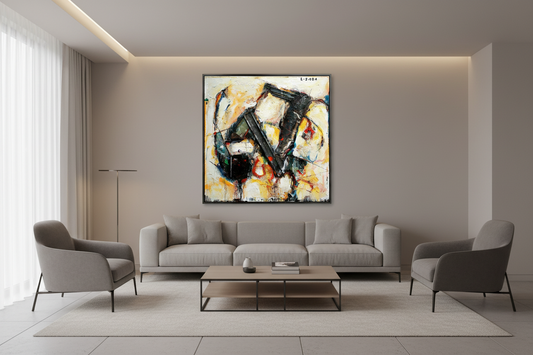 Jean Gaudreau - Enracinement Métallique / Mixed Media/Panel, 2014, 72×72 in // 182.88×182.88 cm