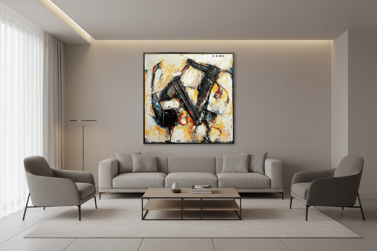 Jean Gaudreau, Enracinement Métallique 72×72 po / 182,88×182,88 cm