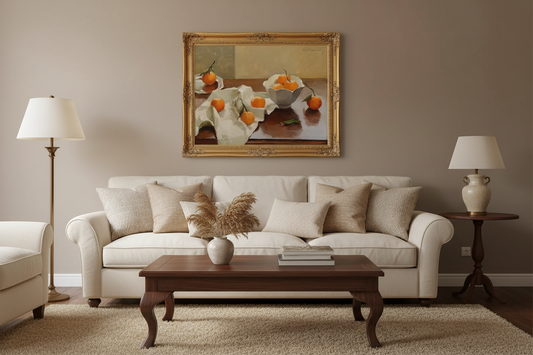 Frank Nemeth - Nature morte Aux Mandarin / Oil/Canvas, 16×20 in // 40.64×50.80 cm