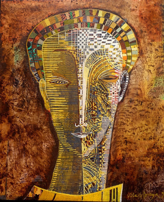 Jesús Carles De Vilallonga - Tête intérieure / Tempera/Masonite, 1991, 10.5 X8.5 in //26.67 X 21.59 cm