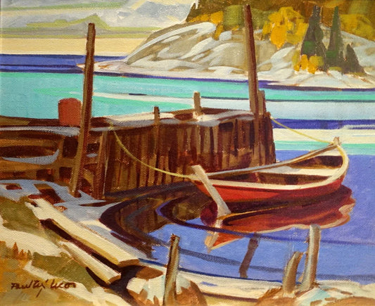 Paul 'Tex' Lecor - Quai, Port au Persil / Huile/Toile, 10×12 po // 20,32×30,48 cm