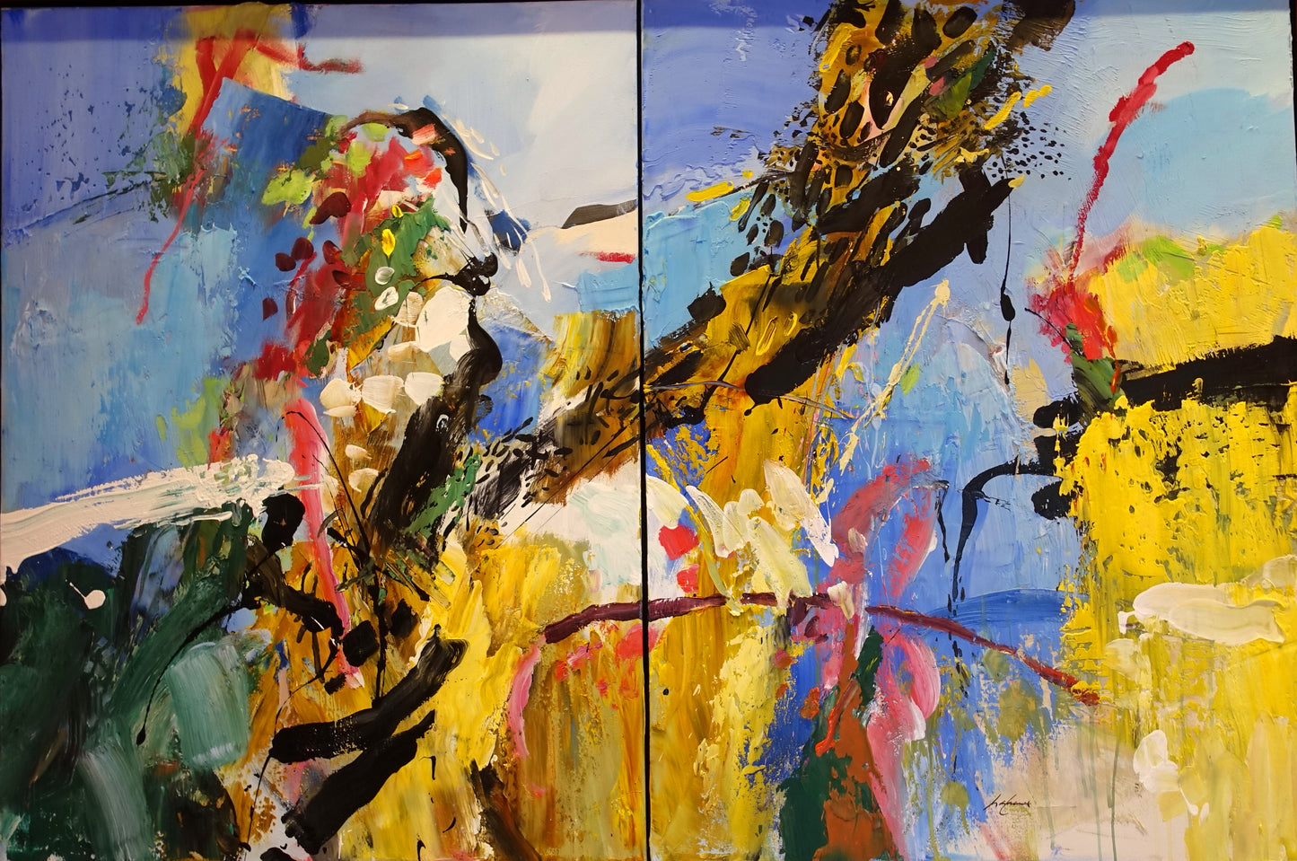 Jean-Pierre Lafrance, Colère Bleu, 40x60 po / 101,60x152,40 cm
