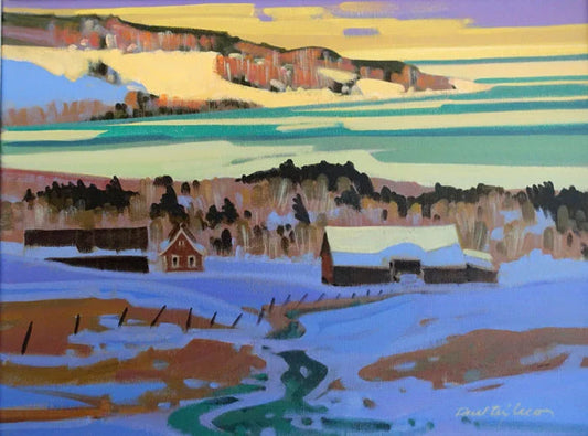 Paul 'Tex' Lecor - La Baie Gelée / Huile/Toile, 12×16 po // 30,48×40,64 cm