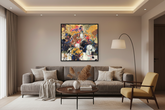 Jean-Pierre Lafrance – Sur la petite colline, Mixed Media on canvas